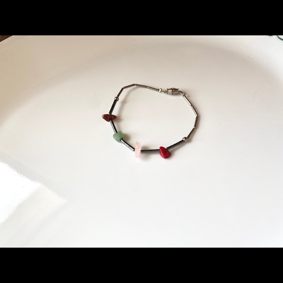 Metallic & Stone Beaded Bracelet - Picture 2 of 6